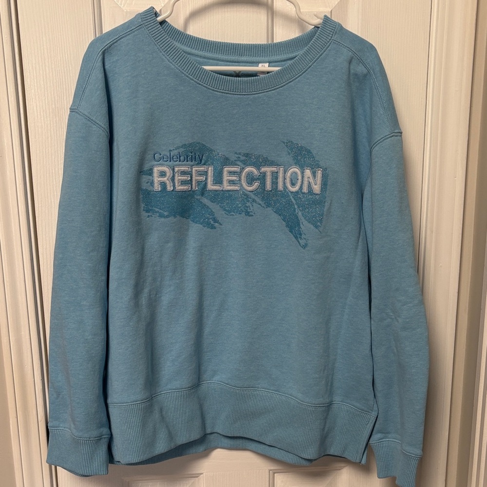 Celebrity Cruises, Reflection, embroidered Blue Crewneck Sweater
